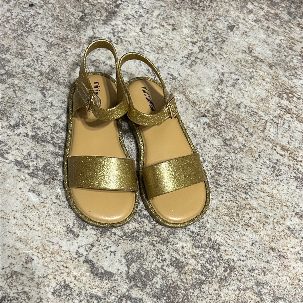 Mini Melissa Shimmering Gold Kids Sandals